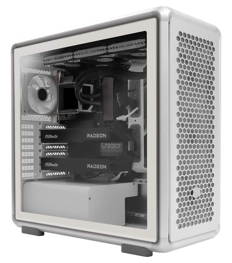 Radeon GPU 두 장을 장착한 ASRock AI 워크스테이션 타워