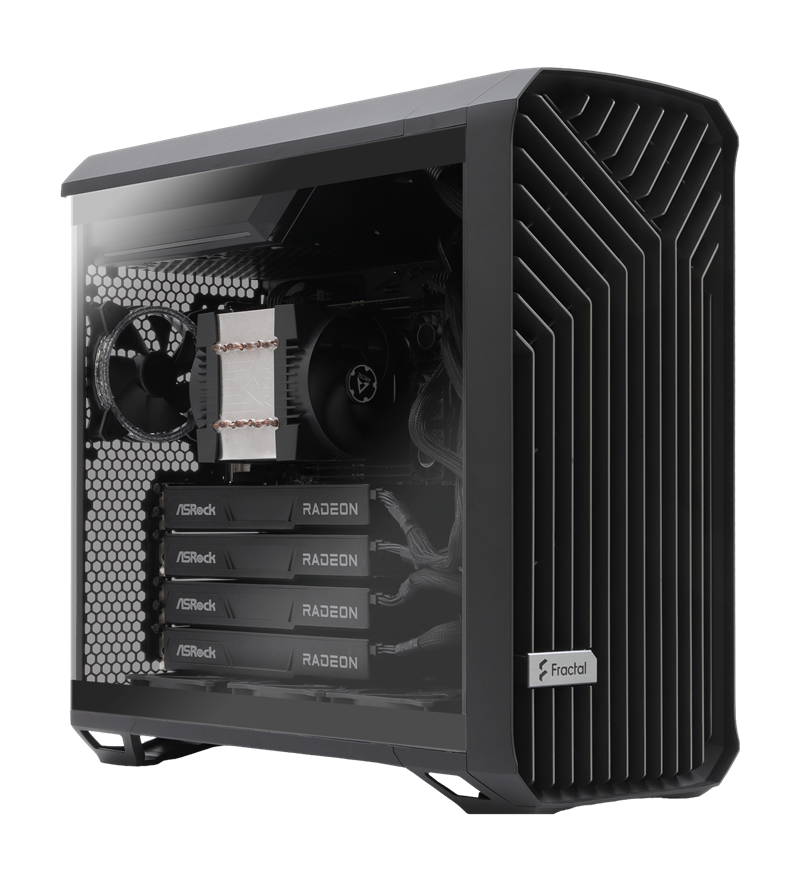 Fractal Torrent 케이스에 구성한 ASRock 4-GPU AI 워크스테이션