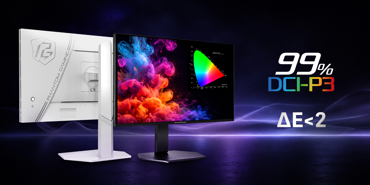 ASRock Launches Phantom Gaming PGO27QSA Series QD-OLED Gaming Monitors in Black and White